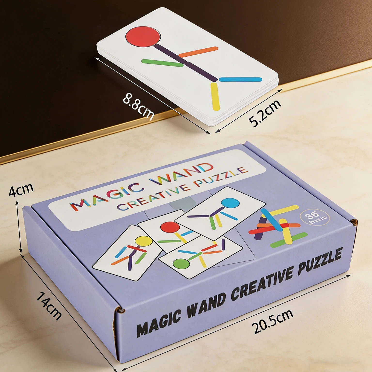 Brain Development for Kids Linden Wood Colorful Sticks Discs with 40 Patterns Enhance Spatial Sense Hands-On Coordination