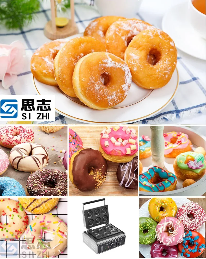 110V/220V Smart 6-Cavity Doughnut Maker with Non-Stick Coating and Adjustable Temperature for Home Use