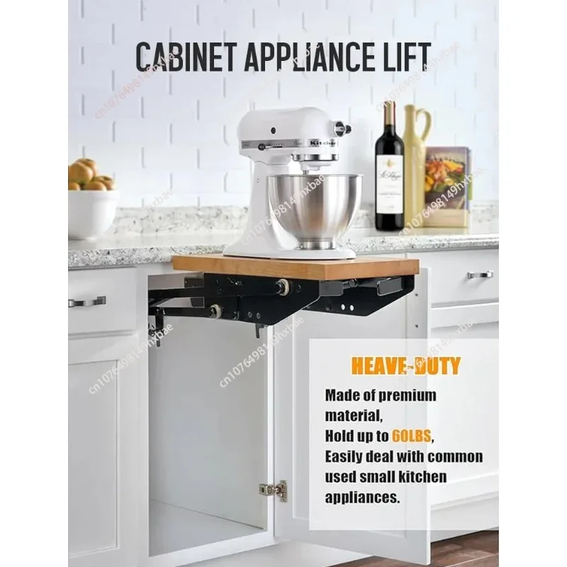 Hidden Hydraulic Silent Folding Lifter for Kitchen Appliances -  Coffee Machine Stand, Cabinet Hardware, Quiet Lift Support