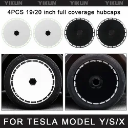 4PCS Coprimozzo per Tesla Model YSX 19 20 Pollici Prestazioni Sostituzione Copriruota Automobile Coprimozzo Cerchio Completo Accessori di Copertura 2024