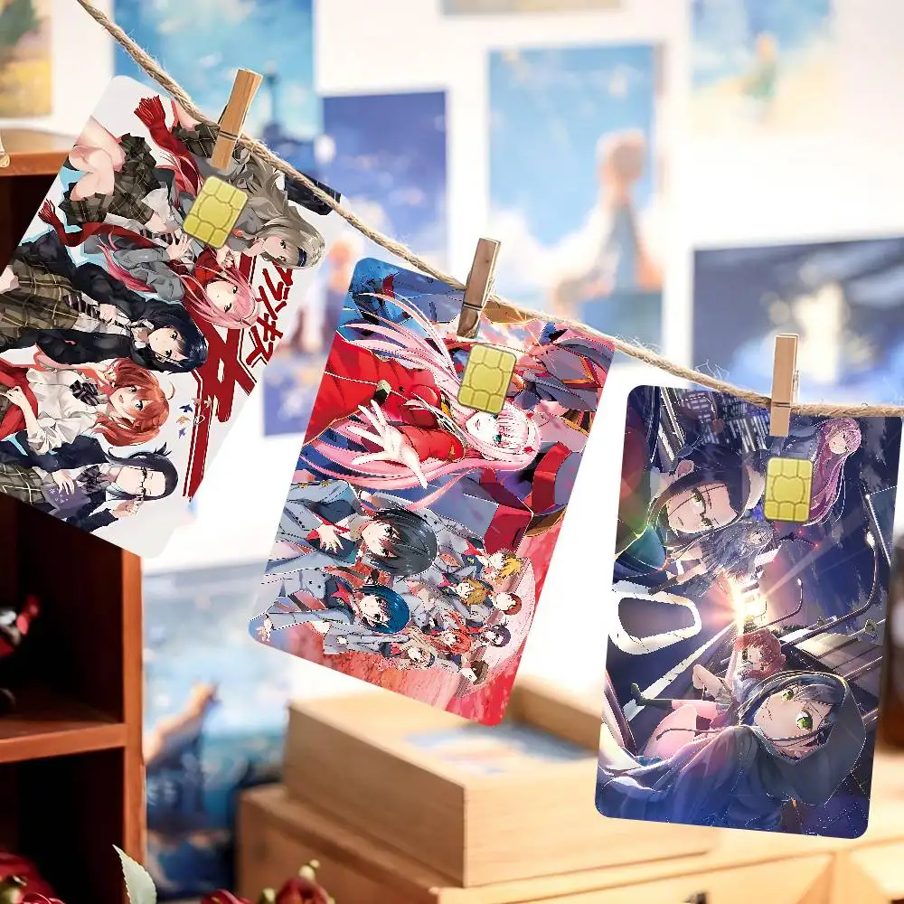 غطاء جلدي لفيلم ملصق الرسوم المتحركة Darling In The Franxx لبطاقة الائتمان وبطاقة الخصم البنك الأمامية