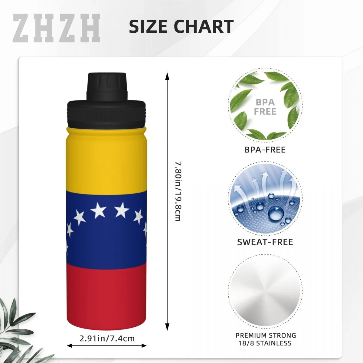 Unisex Sports Water Thermos Bottle Venezuela Flag Venezuelians 304 Stainless Steel Double-layer Insulation Cold And Hot Travel