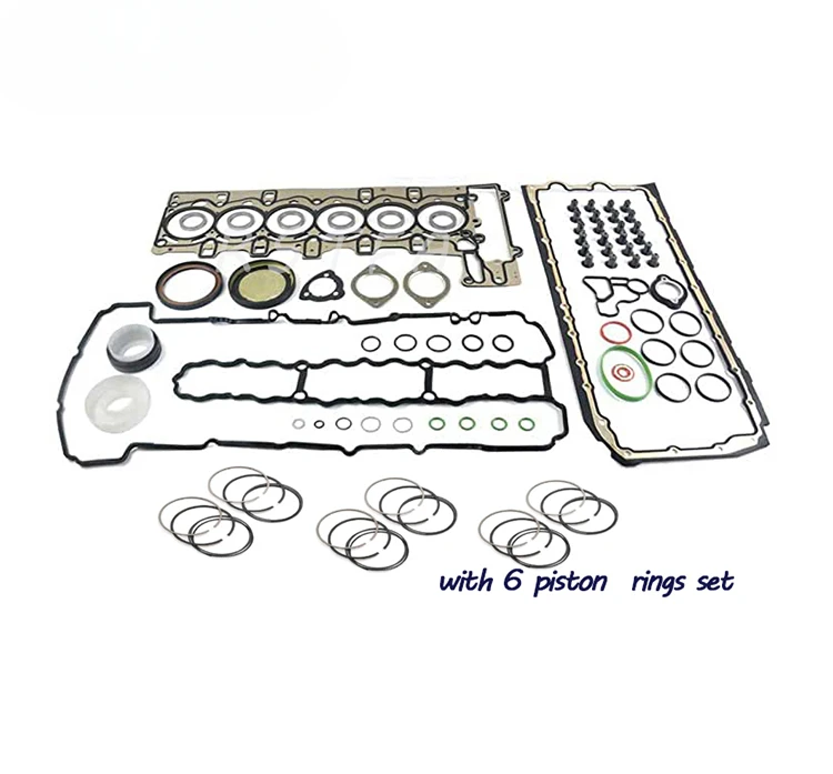 Engine Rebuilding Overhaul Gasket Seal Set with 6 Piston Rings for BMW N54 335i 135i E60 E90 E92 E89 E71 11127557265