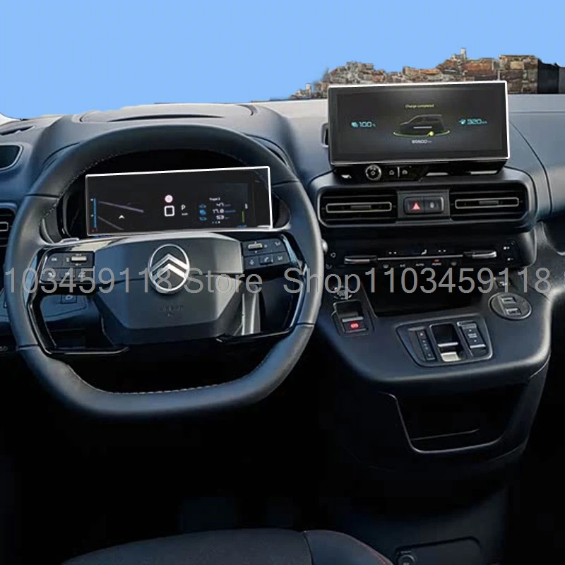 For Citroen e-Berlingo 2024 2025 10 inch Car infotainment radio GPS and instrument Lcdscreen Tempered glass screen protector