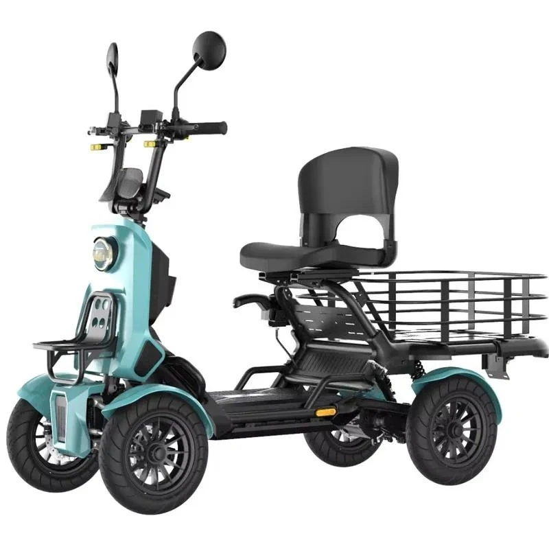 Blue Electric Mini Car 120L Cargo Capacity 27Ah Battery Daily Intelligent Transportation Vehicle