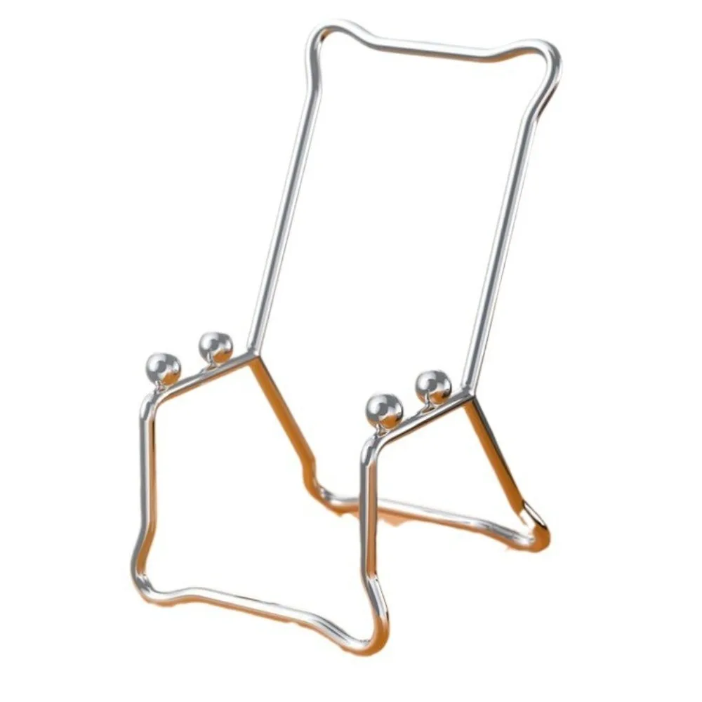 2Pcs Creative Desktop Chair Phone Stand Cute Universal Mini Stool Phone Bracket Decorative Ornaments Stainless Steel