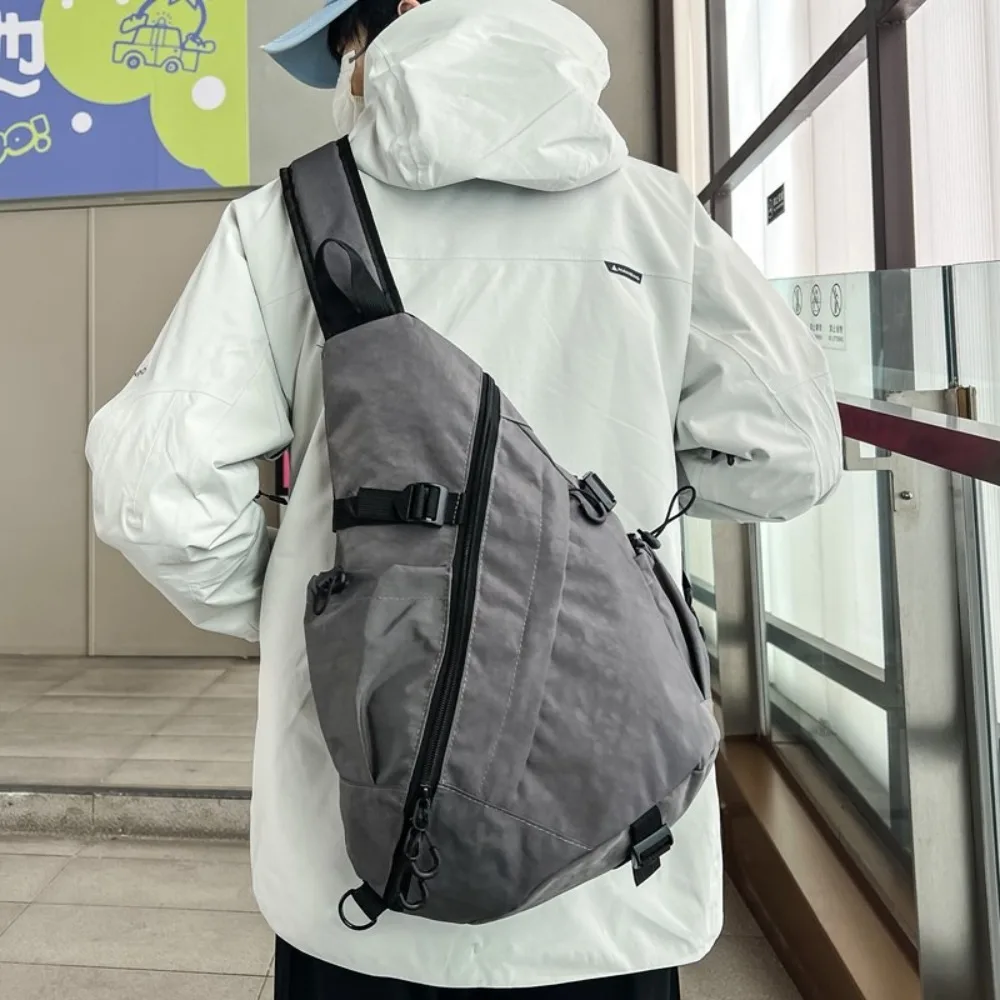 

Solid Color Men's Chest Bag Large Capacity Multifunctional Oxford Cloth Shoulder Bag Adjustable Shoulder Multiple Pockets