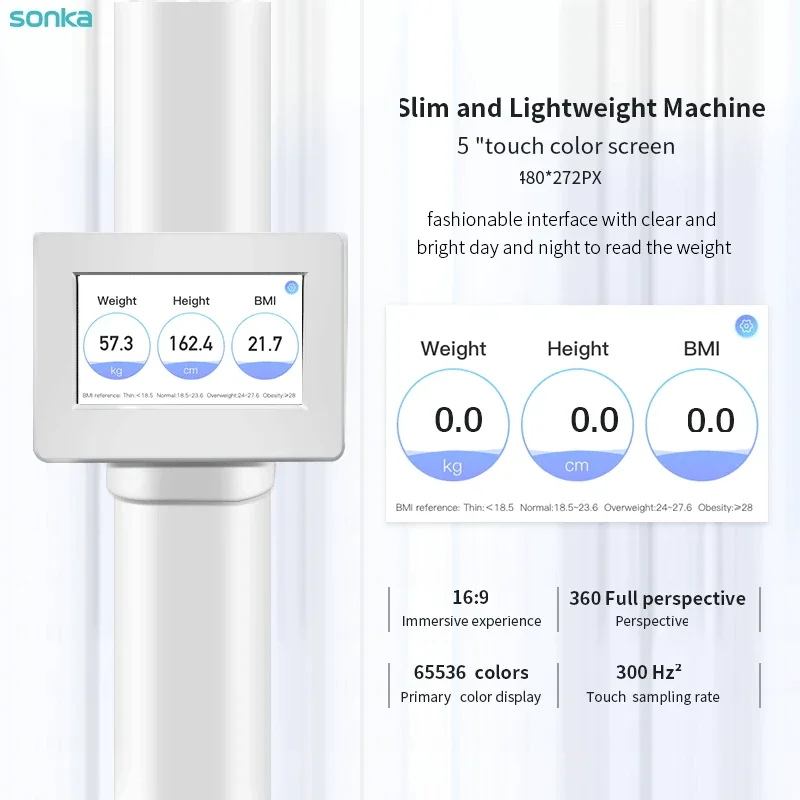 Ultrasone Rs232 Body Bmi Machine Met Printer Muntautomaat Weging En Hoogteschaal