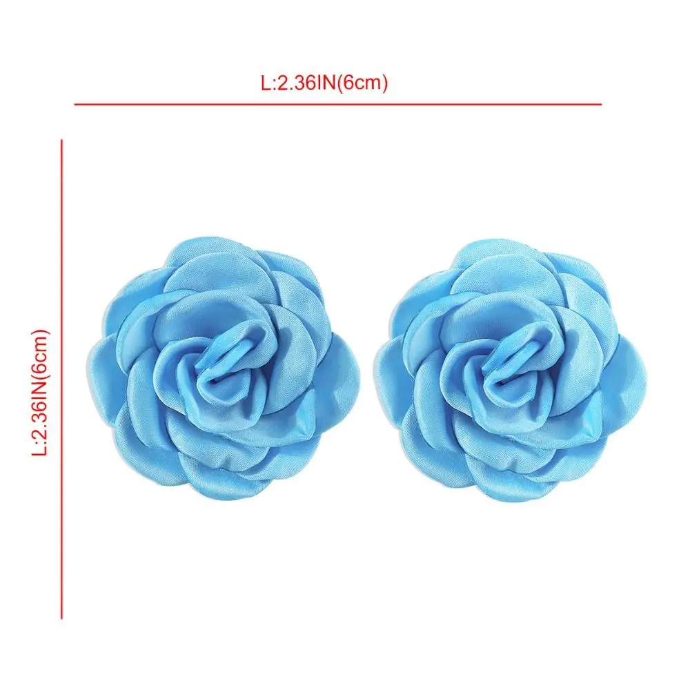 Модные ювелирные изделия, серьги с цветком, вечерние преувеличенные большие серьги-гвоздики, 6 цветов, свадебные серьги с пирсингом для женщин