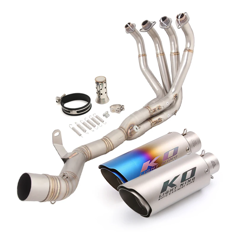 Motorcycle Exhaust Front Pipe For Kawasaki Z900 A2 35KW 70KW 2018-2024 Header Link Tube Connect 51MM Baffle Stainless Steel