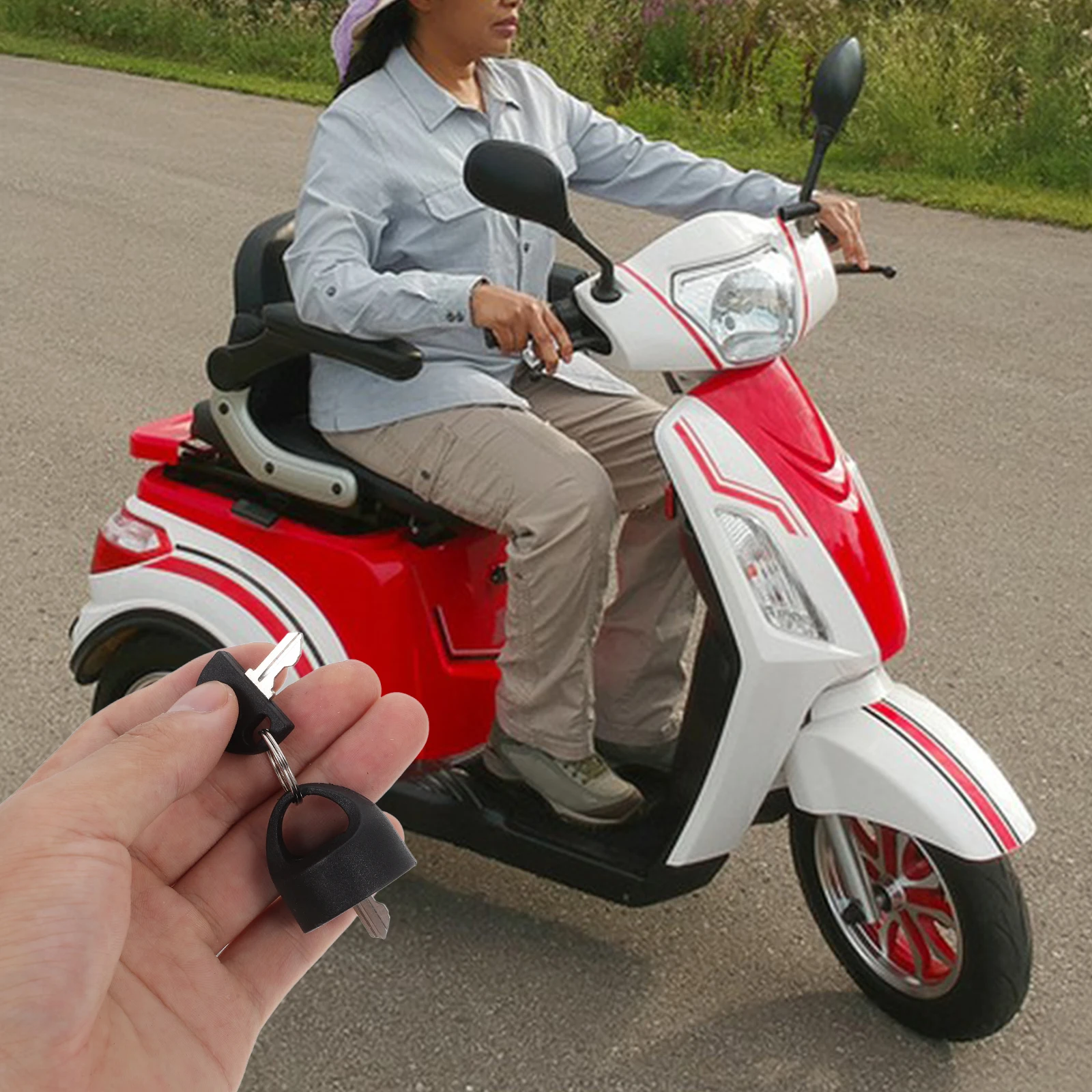 

Mobility Replacement Alloy Ignition Switch Durable ABS Stylish Black Electric Wheelchair Floor Cleaner Compatible Elderly