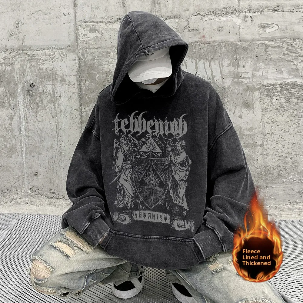 

Мужская толстовка American Sle с капюшоном, осенне-зимняя, утепленная, с принтом, на флисовой подкладке, молодежная, повседневная, модная, свитшот