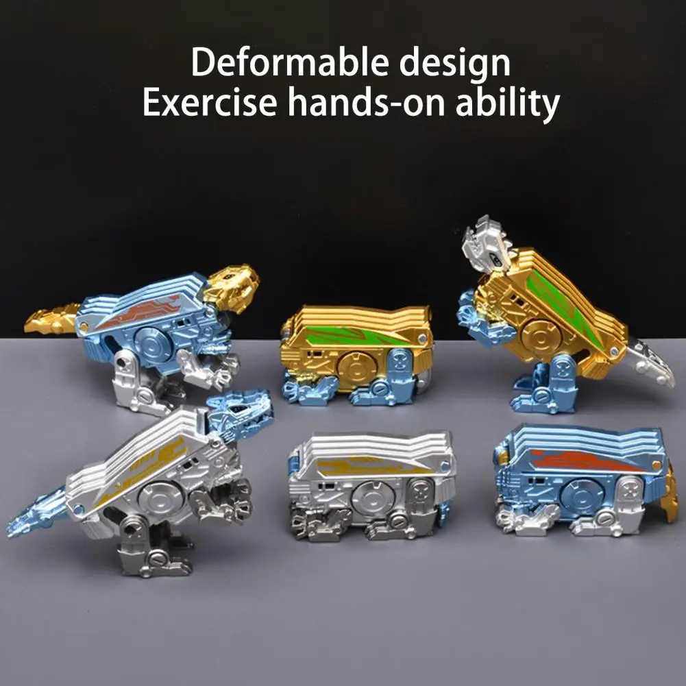 Mechanical Transformation Gyro Robot Wolf Dinosaur Leopard Spinner Fidget Toy Kids Portable Stress Relief Deformation Toy