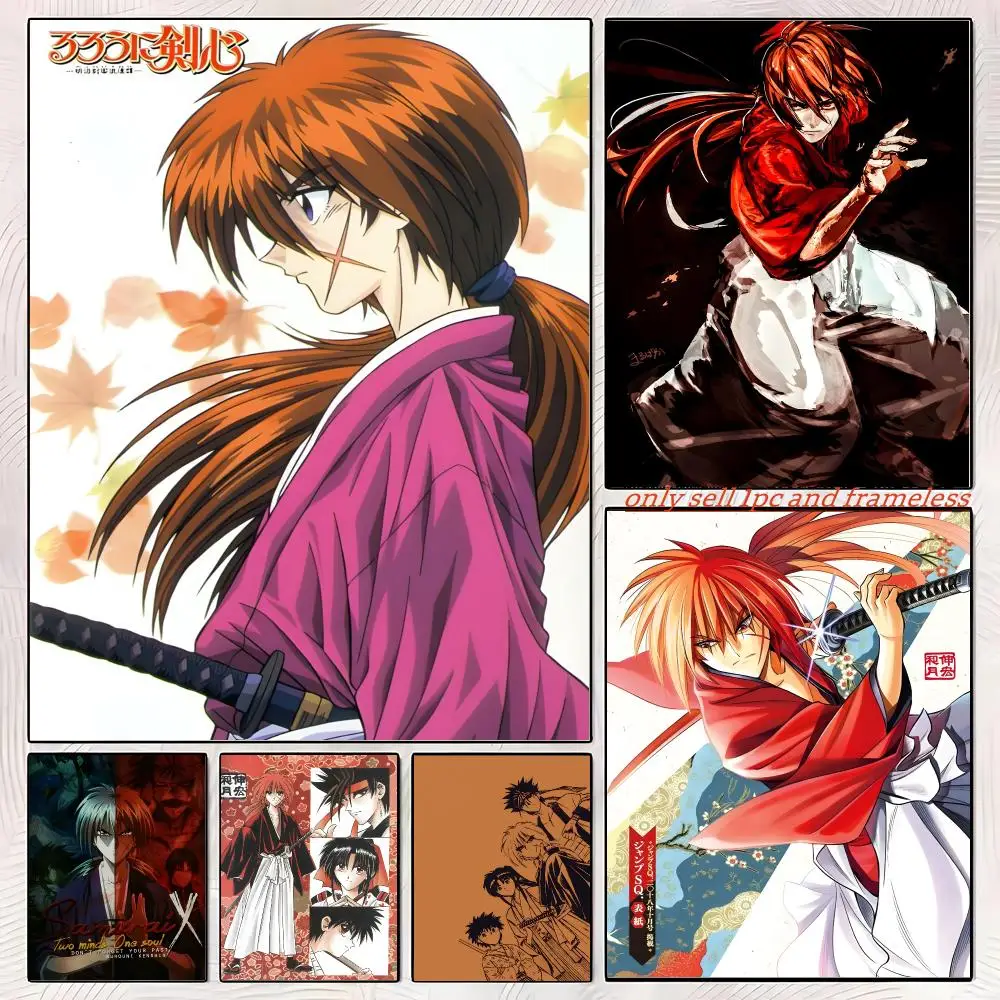 Rurouni Kenshin Anime Poster HD Wall Art interior Hallway Home Decoration Holiday Gifts