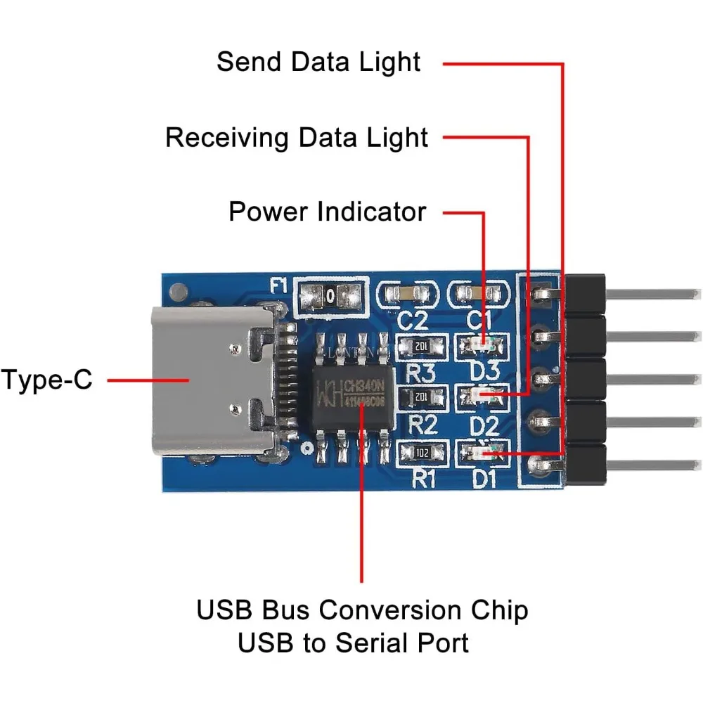 Type C USB to TTL Serial Port ch340n Module Upgrade MCU Download Brush line LT-CK0025