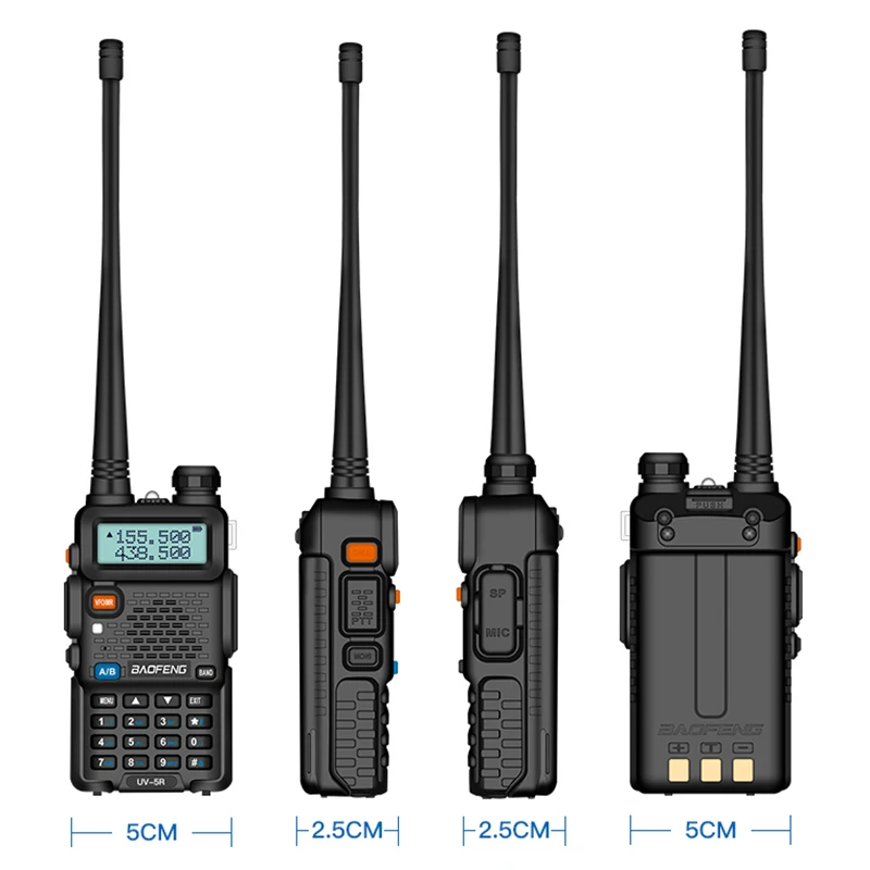 Baofeng-UV-5R Walkie Talkie portátil, Airband, Sem Fio, Freqüência de Cópia, AM, FM, Long Range, Hunting Station, Poderoso, Two Way Radio, 2022