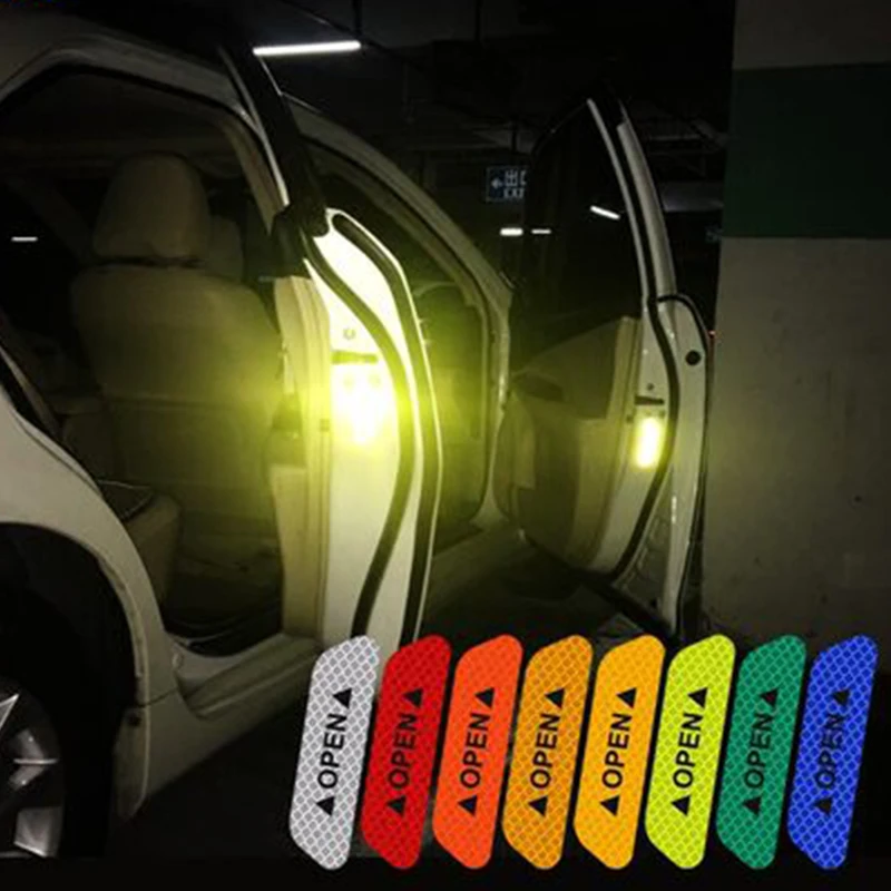 DIY Car Door Open Notice Reflective Strips Warning Stickers For Suzuki Swift Jimmy Sx4 Samurai Grand Vitara Alto Dacia Duster