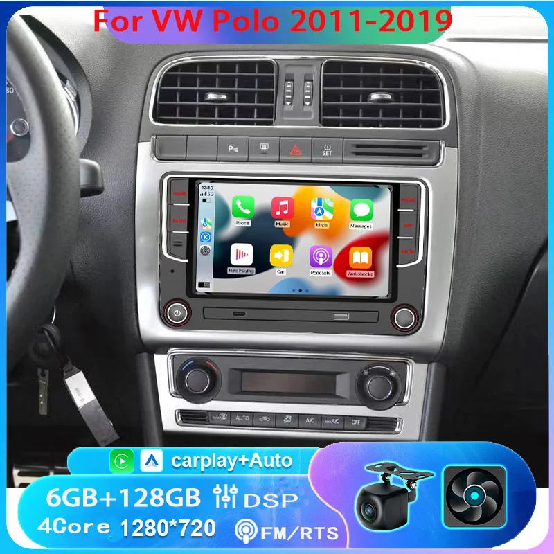 

7" 6G+128GB for VW Polo 2011-2019 wireless Apple CarPlay Android car audio radio FM BT host