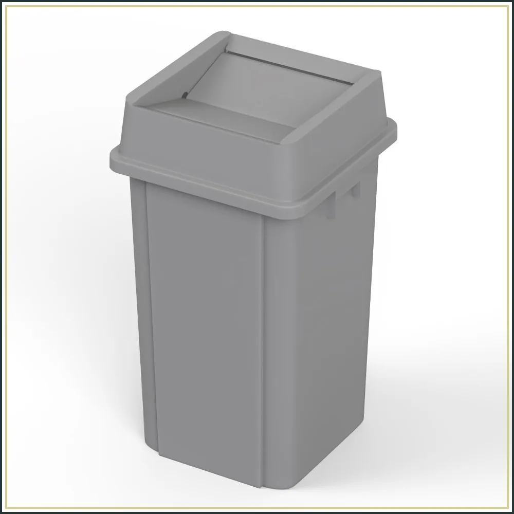 19 Gallon Blue Square Commercial Trash Can with Lid for Outdoor Office Restaurant School Kitchen
