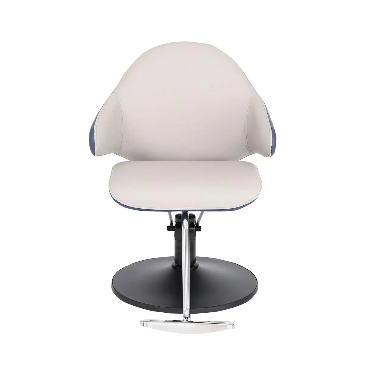 Blue & White Two-tone Hydraulic Barber Chair, Modern Adjustable Height Salon Hair Cutting Chair for Beauty Salon