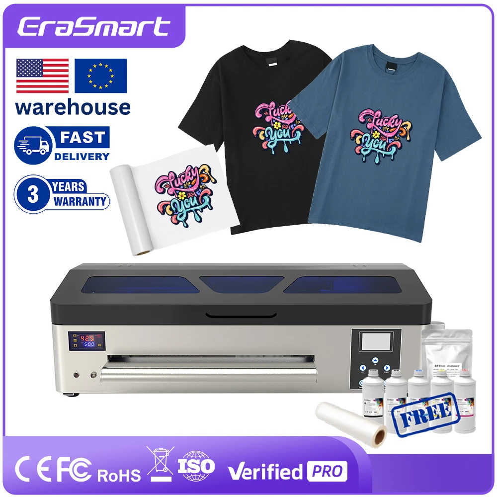 

Erasmart Best Price A3Pro 35cm Tshirt Printing Machine Tshirt DTF Printer with XP600 Print Head