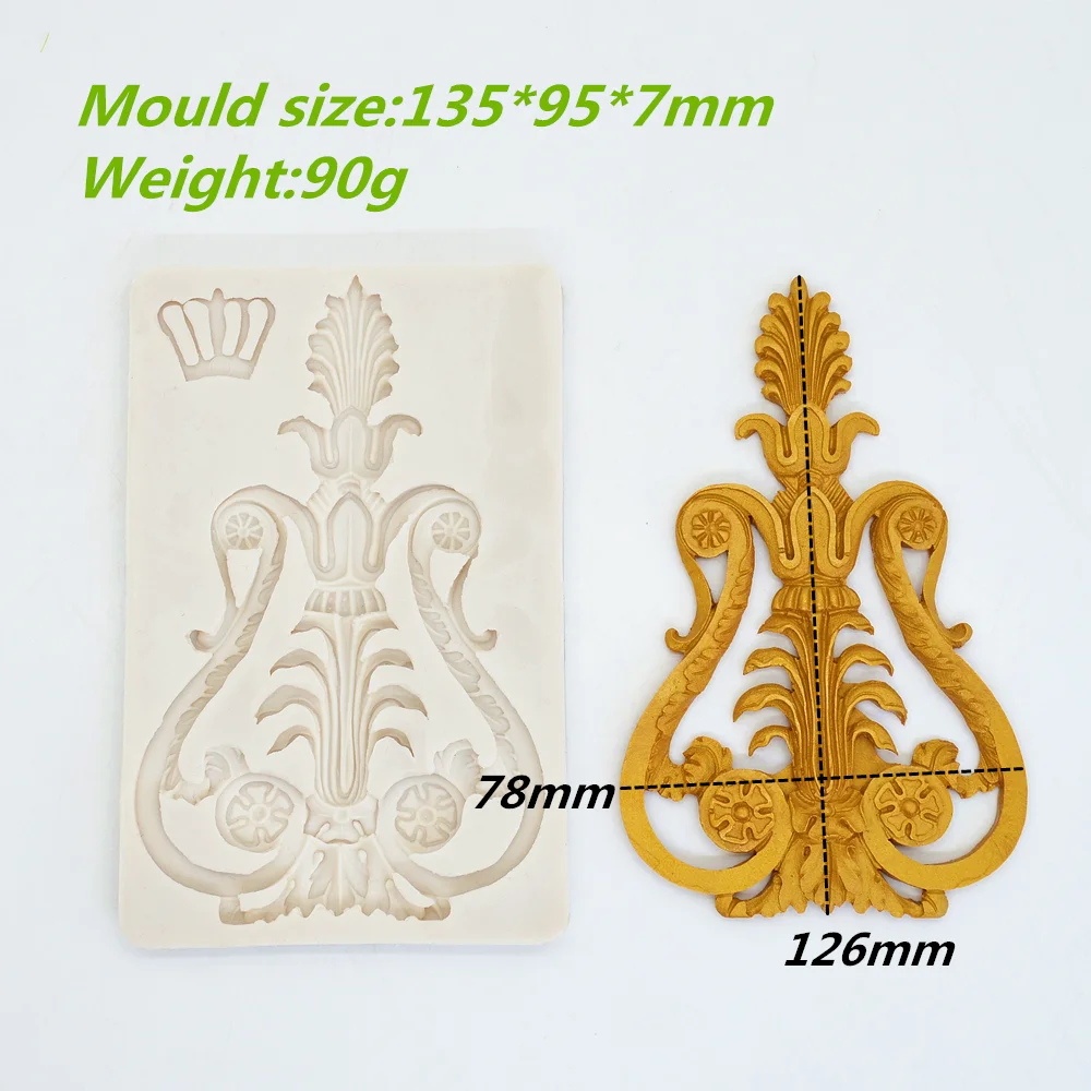 Silicone Resin Mold Baroque Crown Glyph Kitchen Baking Tool For DIY Cake Chocolate Lace Decoration Dessert Pastry Fondant Moulds