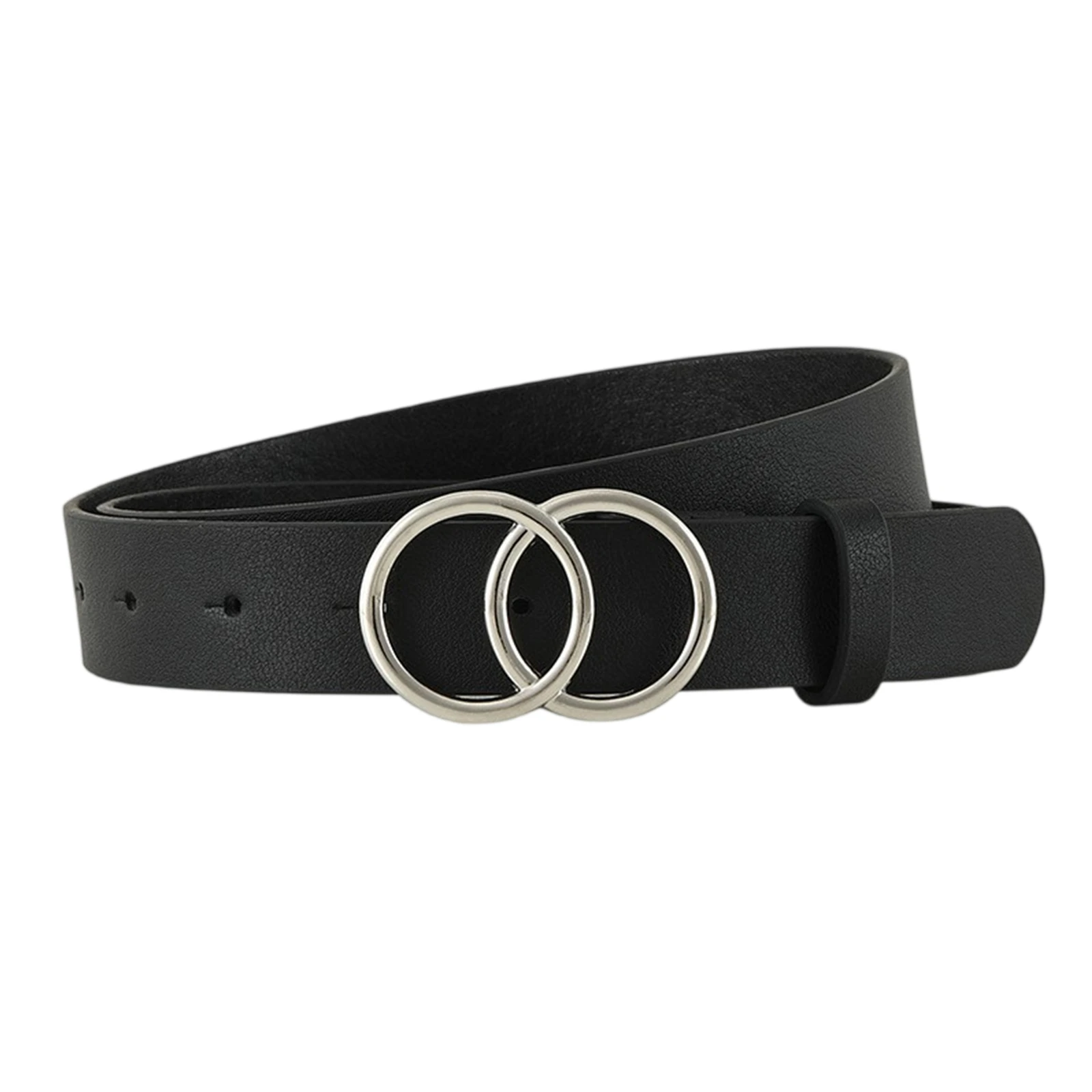 Women'S Belts Double Buckle Decorative Leather Belt Women'S Fashion Accessories Daily Wear Personality Commuting Out Street