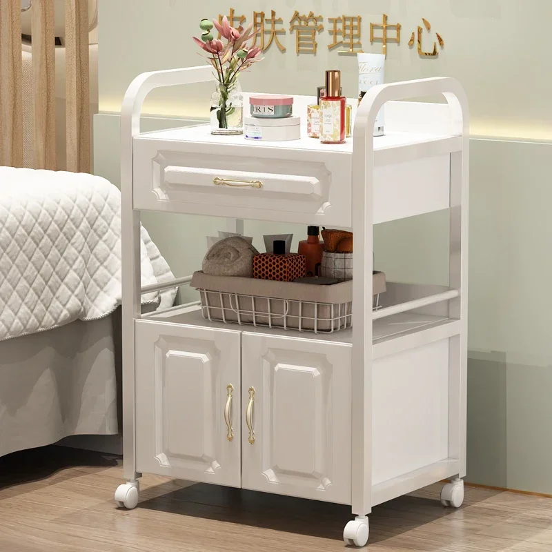 

Aesthetic Rolling Cart Hair Salon Trolley Auxiliary Hairdresser Organizer Wheels Makeup Barber Spa Serving Carro Auxiliar