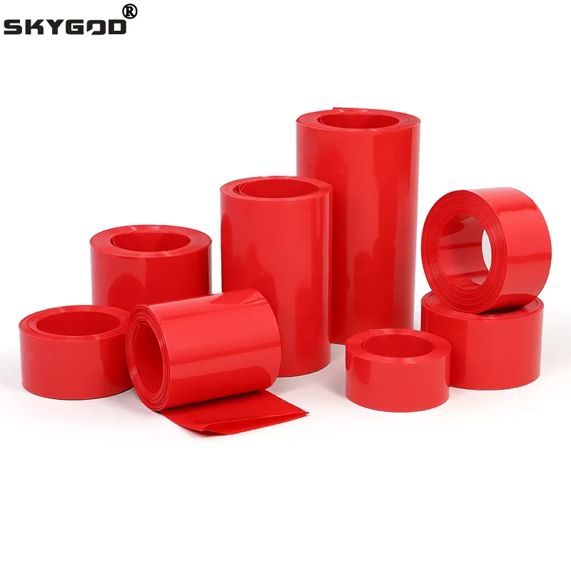 1~20m 18650 Lipo Battery PVC Heat Shrink Tube Pack Red 7mm~280mm Cable Sleeve Lithium Insulated Film Wrap Case Protection