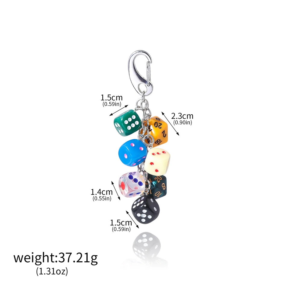 Retro Dice Design Bag Charms Keychain Creative Dice Accessories