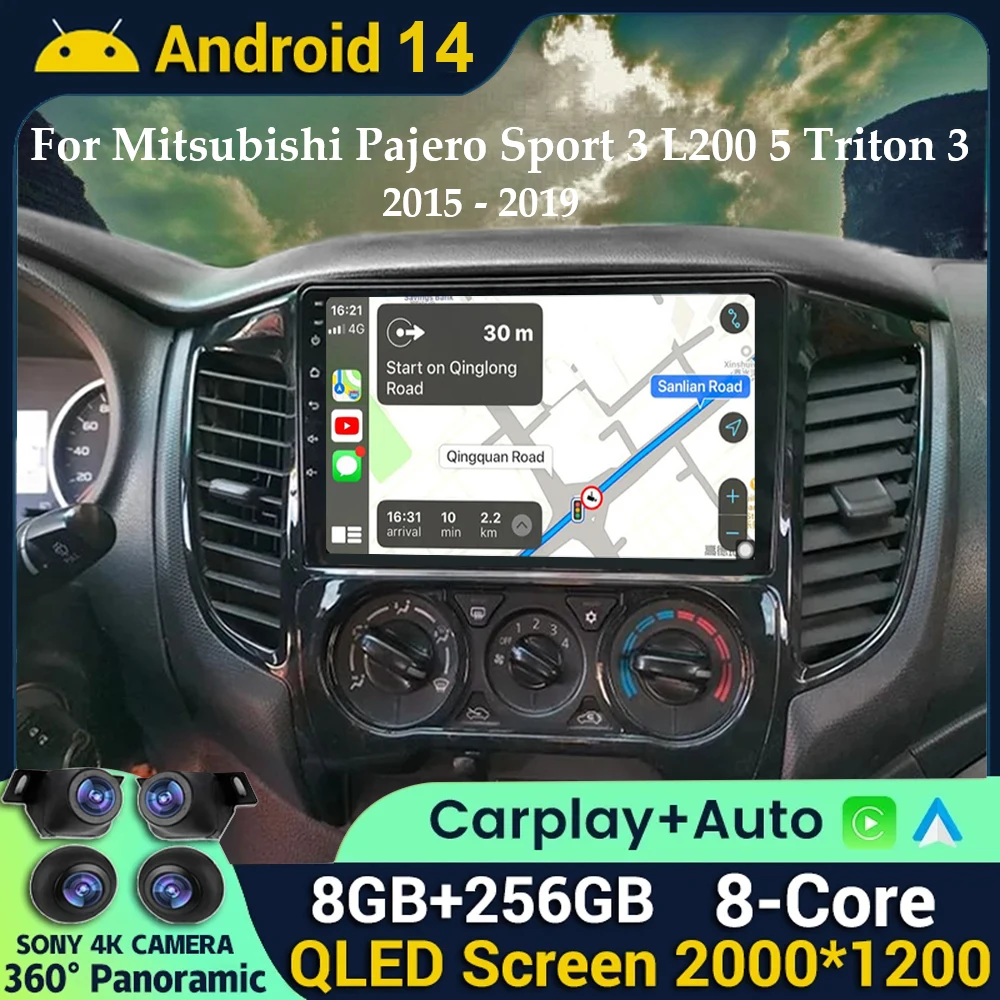 

Android 14 Stereo For Mitsubishi Pajero Sport 3 L200 5 Triton 3 2015 2016 2017 2018 2019 Multimedia Car Radio Player GPS Carplay