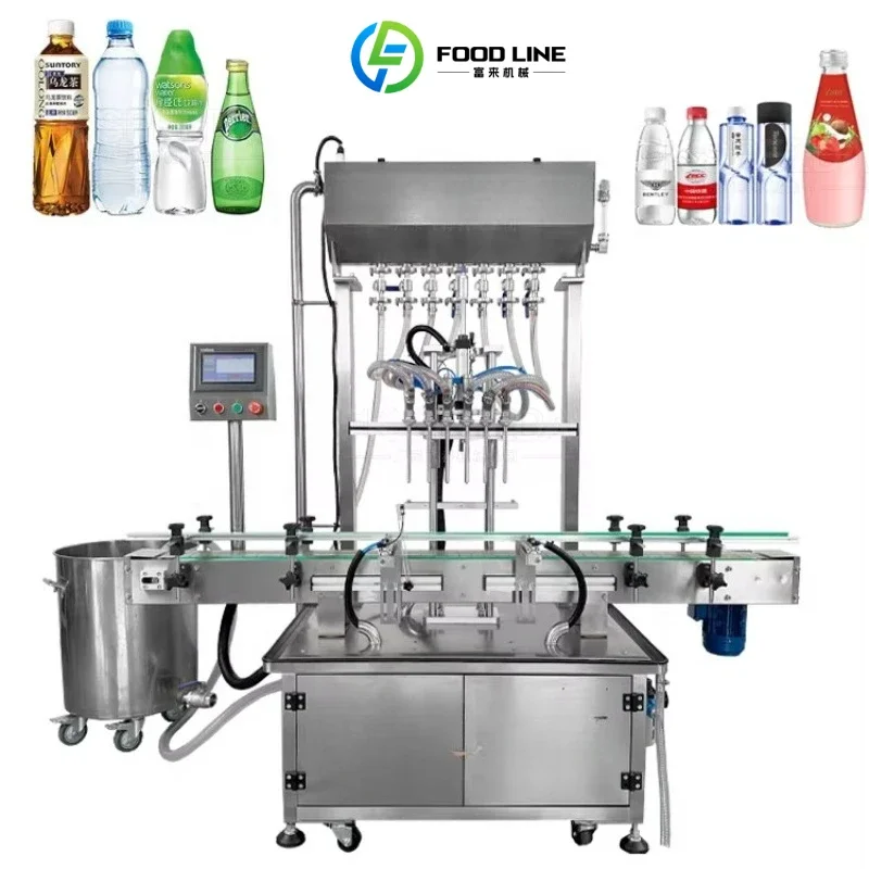 Automatic 250ml 1000ml water bottle filling and sealing labeling machine