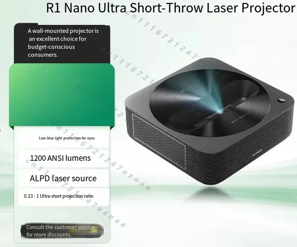 HDMI Bluetooth Far Field Voice Contro Formovie R1nano  Ultra Short Focus Laser Projector with Automatic Keystone Correction