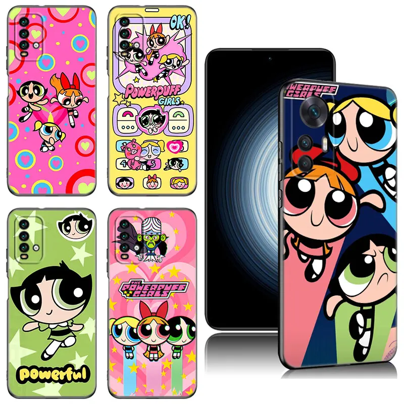 Die p-powerpuff girls telefon hülle für xiaomi redmi k40 k50 gaming note 5 6 k20 k60 pro 7a 8a 9a 9c 9i 9t 10a 10c 12c a1 a2 abdeckung