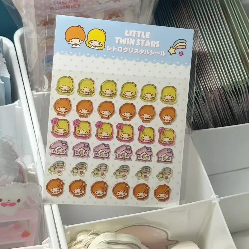 الماس الحواف سانريو Sugarbunnies بريق هلام ملصقات لطيف ليتل TwinStars فتاة ملصقات صناعة يدوية لعبة جراب هاتف هدية تزيين