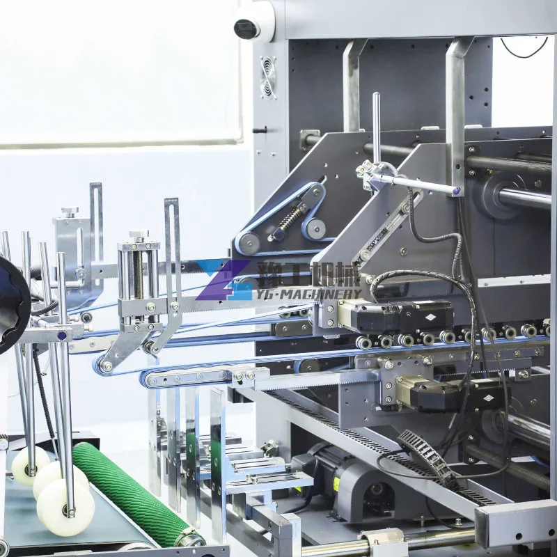 Yugong PCS Fully Automatic 6 Corner Corrugated Boxes Paper Carton Folder Gluer Machine