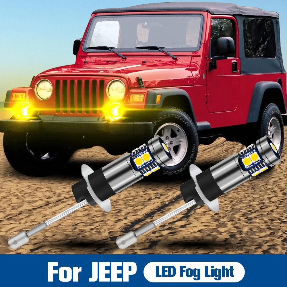 

2pcs LED Fog Light Blub Lamp H3 Canbus No Error For Jeep Cherokee XJ 1984-2001 Grand Cherokee 1998-2005 Wrangler 2 TJ 1996-2007