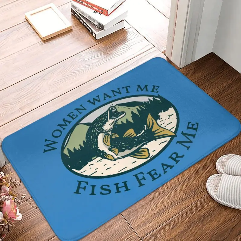 Custom Funny Fishing Quotes Doormat Non-Slip Bathroom Kitchen Mat Bedroom Balcony Fisherman Gift Floor Door Entrance Carpet Rug