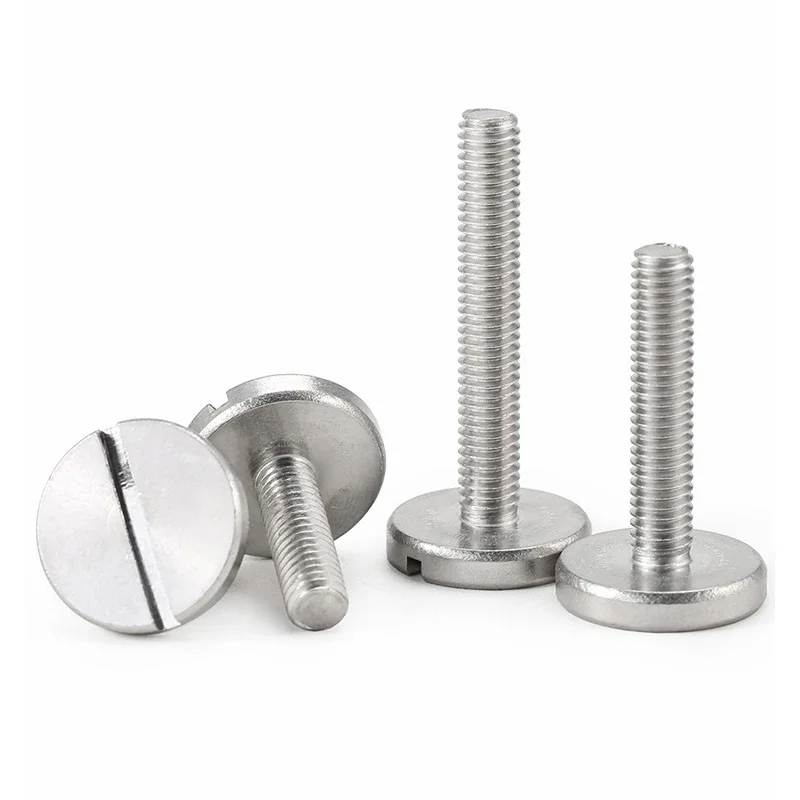 Flat Big Round Slotted Head Grooving Bolt Screw M2.5 M3 M4 M5 M6 304 Stainless Steel Advertising Board Mirror Bolt GB833