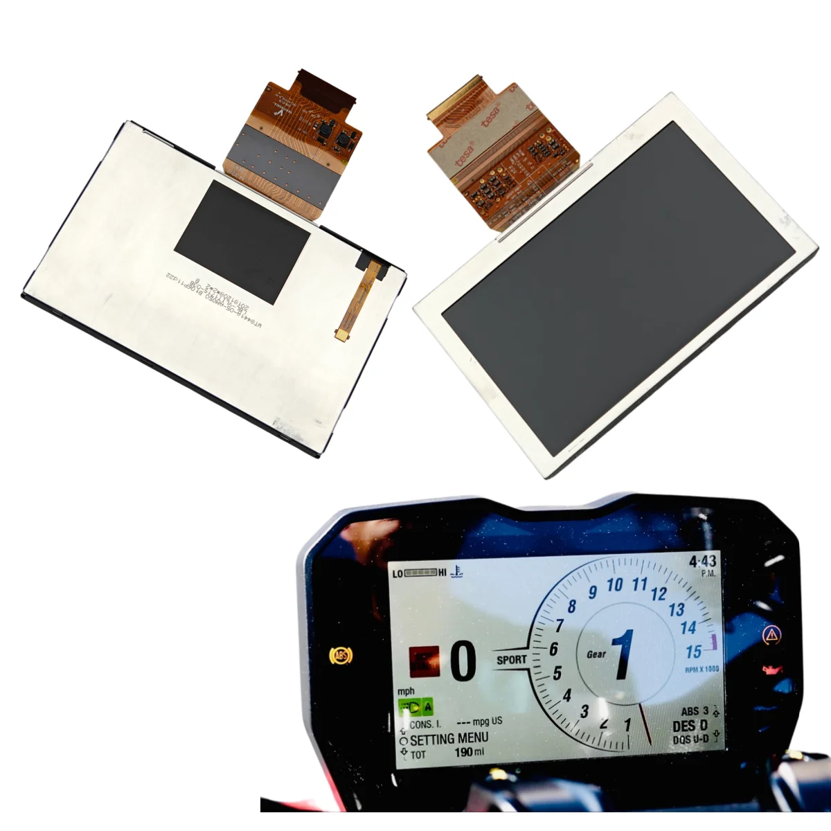 Motorcycle 5 Inch LCD Dashboard Display for Ducati Panigale V4 Street Fighter 2020 Screen LBL-VLIT1715-03B