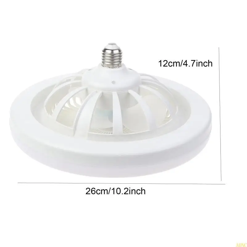 A0NC AC 86V-265V 30W LED مصباح LED E27 مروحة السقف المصباح LED LED لمصباح غرفة نوم المنزل مطبخ E27 LED مروحة التبريد