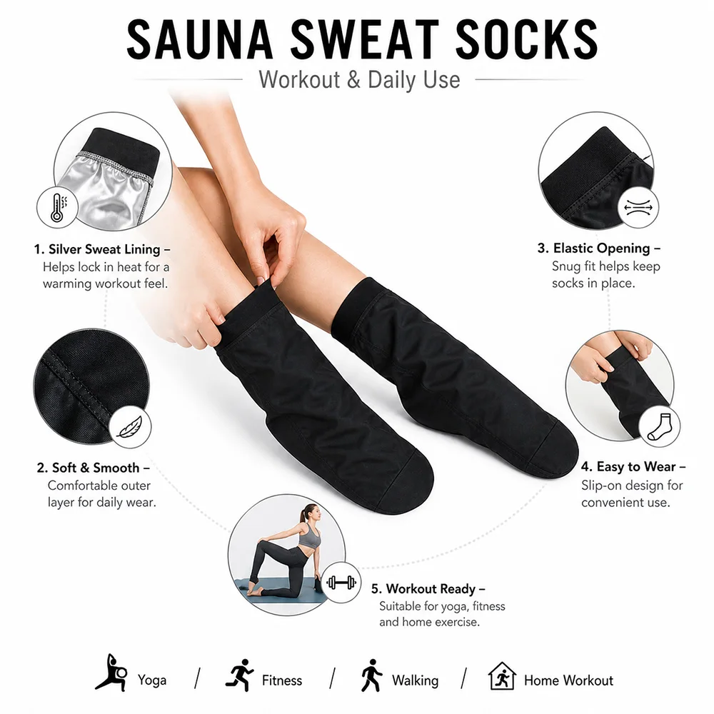 Women 1 Pair Sauna Socks Moisturizing Sweat Sauna Socks Prevent Water Loss Moisturizing Gloves
