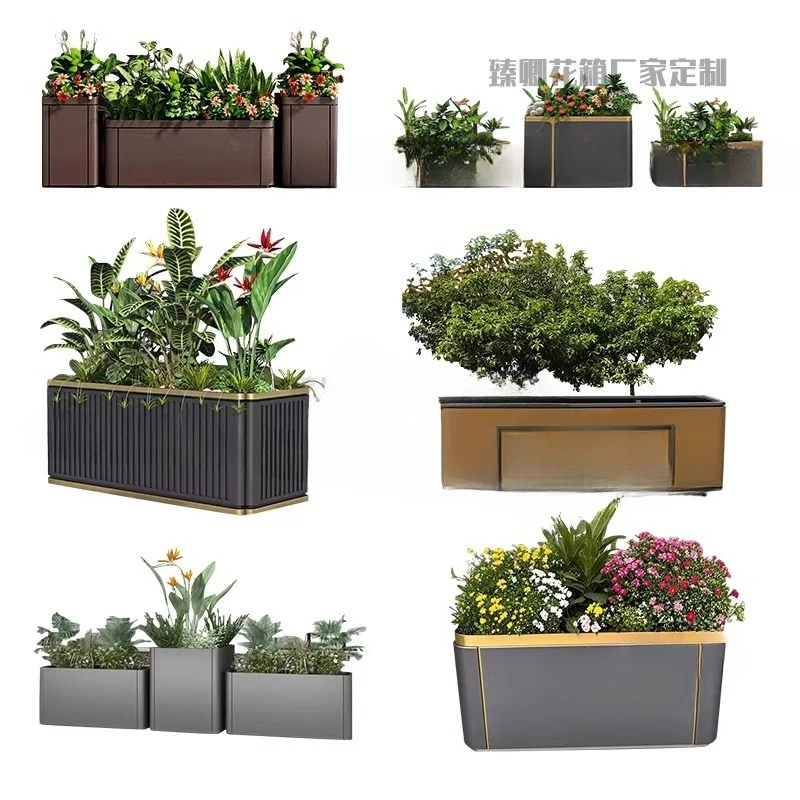 

Stainless steel flower box combination municipal city square outside pendulum tree pool