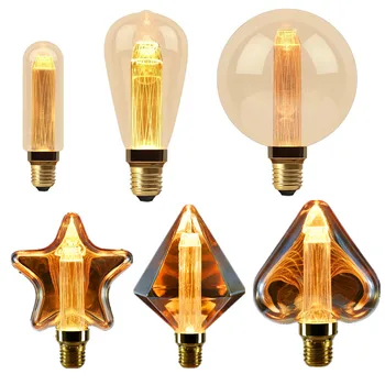 اديسون مصباح ليد دليل لمبة E27 220 فولت 110 فولت ST64 G95 G125 الحب 2000 كيلو مصباح خمر المتوهجة الديكور عطلة حفل زفاف