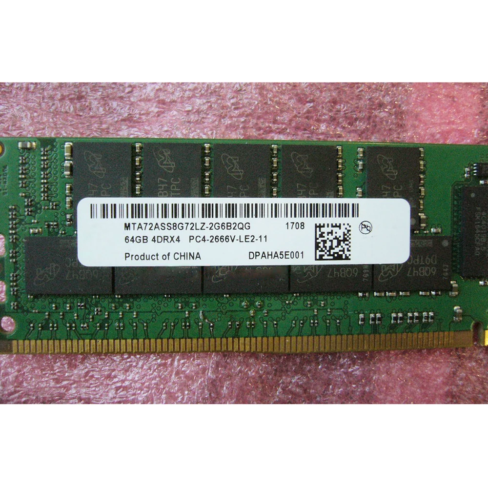 1 Pcs MTA72ASS8G72LZ-2G6B2QG 64GB 64G 4DRX4 DDR4 2666 PC4-2666V For MT RAM Server Memory