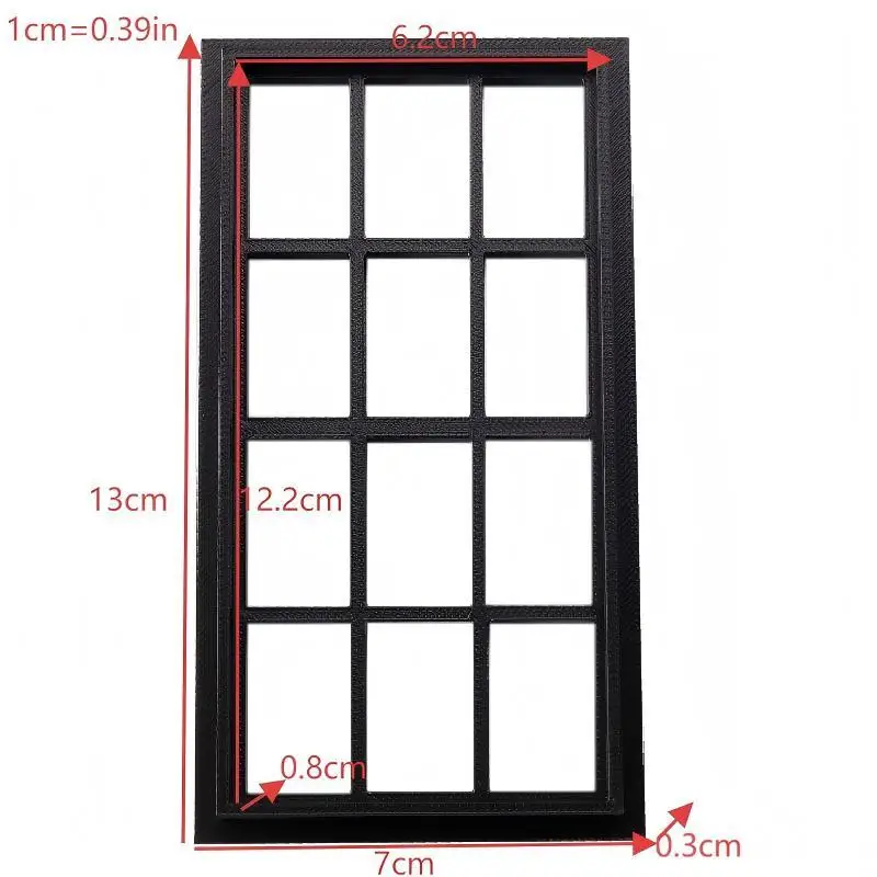 1/12 Dollhouse Simulation Wood Window Frame Model Mini Furniture Decor Micro Scene Building Prop Wooden Doll House DIY Accessory