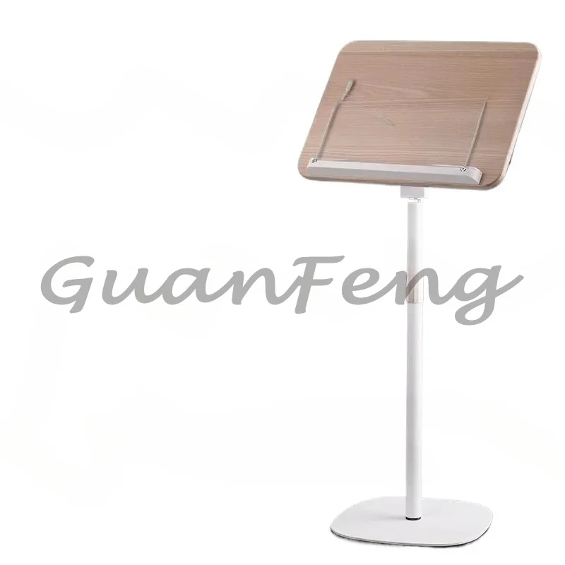 Floor-to-ceiling bookshelf table rack recipe tray with metal stand
