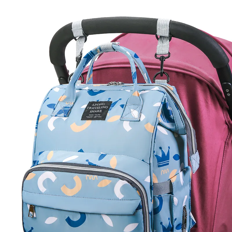 Bolsa de mamá de gran capacidad para viajes al aire libre, bolsa multifuncional para madre y bebé, nueva mochila impresa