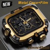 Funda de parachoques de Metal resistente al agua para Apple Watch Ultra 49mm 46mm 45mm 44mm cubierta protectora con película para iWatch Series 10 9 8 7 6 SE