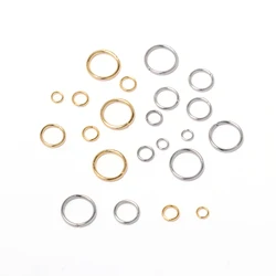 3-8mm in acciaio inossidabile Color oro anelli di salto chiusi anelli divisi connettori per gioielli fai da te che fanno accessori per collana braccialetto